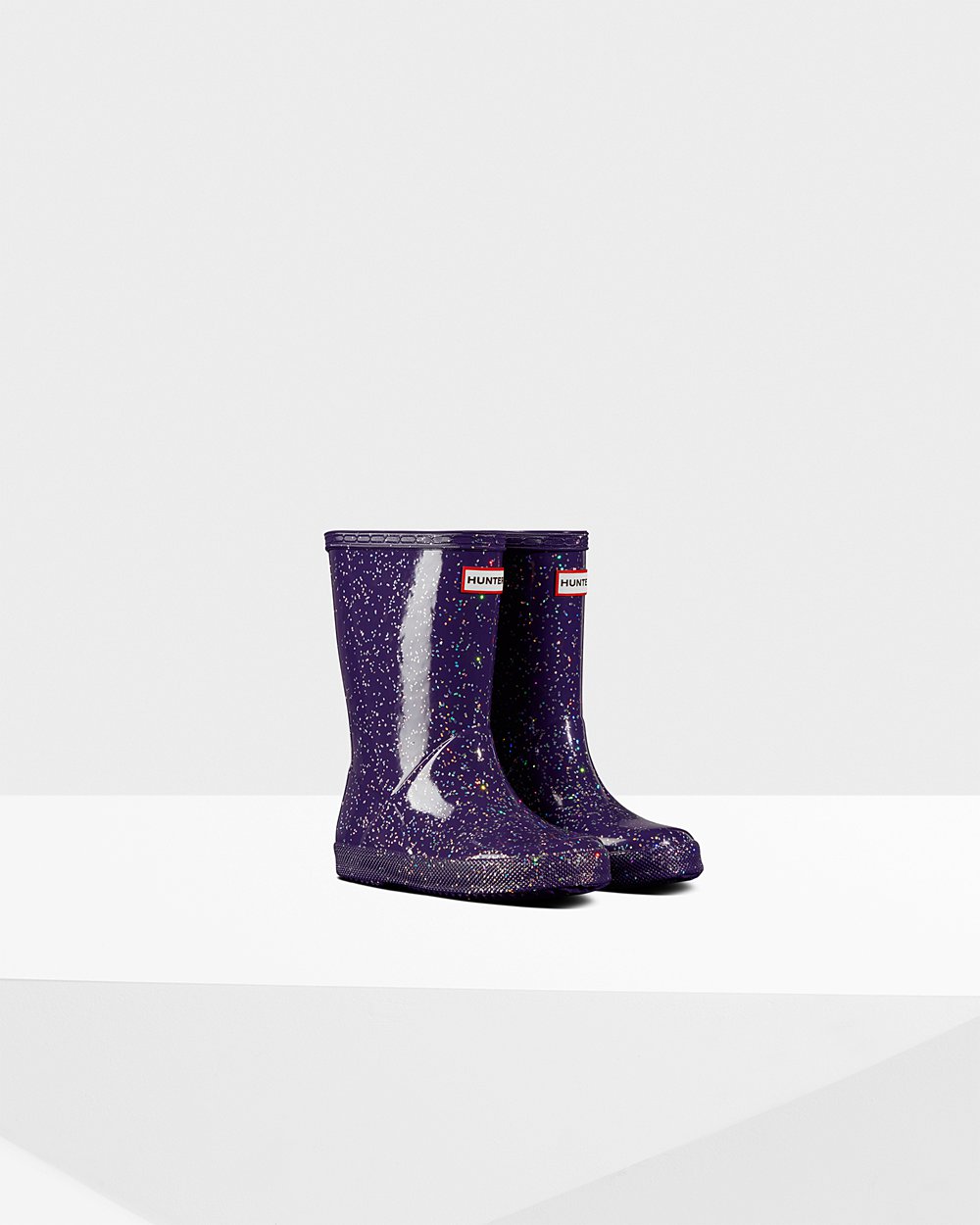 Galochas Hunter Criança Azuis Roxo - Original First Giant Glitter - 57RIDPHWO